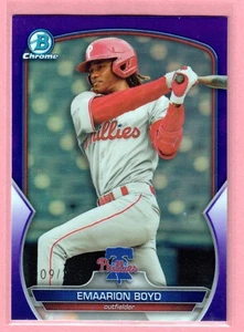 2023 Bowman Draft Chrome Emaarion Boy Purple Refractor #/250 Phillies SP - Bild 1 von 2