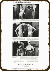 1941 MUNSINGWEAR Men's Underwear Vintage Look DECORATIVE METAL SIGN - HANK & JAC - Picture 1 of 1