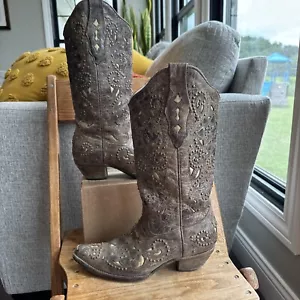 Corral Damen Krater Knochen Snip Toe Stiefel Größe 7M Corral Vintage-Stil - Bild 1 von 12