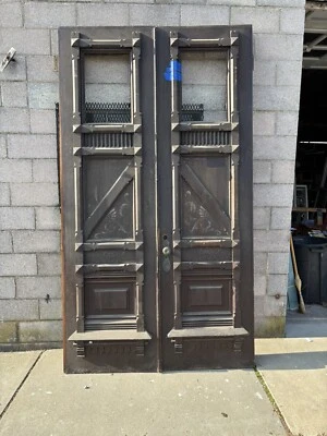 ~ PUERTAS FRANCESAS DE DOBLE ENTRADA DE ROBLE TALLADO ANTIGUO ~ 60 X 107 ~ SALVAMENTO Foto 1 de 4