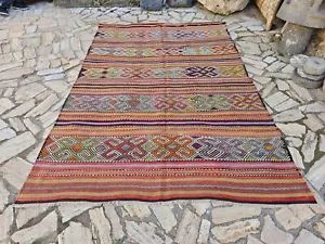 Anatolian Handmade Wool Kilim Rug,Vintage Turkish Flatwoven Large Kilim Rug - Picture 1 of 14