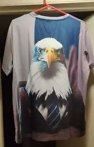 Herren T-Shirt L Adler amerikanische Flagge All Over Print - Bild 1 von 3