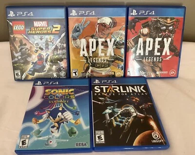 (5) PlayStation PS4 Games - Sonic, Apex, Lego, Starlink - Image 1 of 4