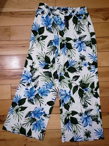 Womens Banana Republic Wide Leg Casual Colorful Floral Pants New 14 34" x 32" - Picture 1 of 5