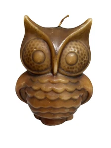 Vintage 1970s Owl Candle  Molded Wax Bird Statue Figurine Mid Century Unburned - Picture 1 of 9