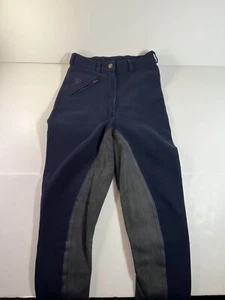 ARIAT WOMENS BLUE CADENCE RIDING BREECHES V3 Clarino Full Seat Sz 26L 24x26 EUC - Picture 1 of 12