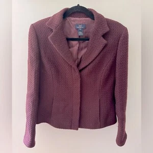 Blazer vintage a medida BROOKS BROTHERS Petite 100 % lana borgoña texturizado 6P - Imagen 1 de 9
