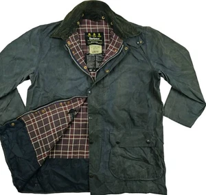 *HOT VTG Men's BARBOUR @ A205 BORDER PARKA WAXED LINED GRAY COAT Jacket C44 L-XL - Picture 1 of 22