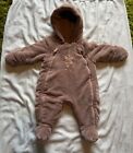 Mamas &amp; Papas Baby Girl Pram Suit / Snow Suit 0-3 Months Warm Cosy