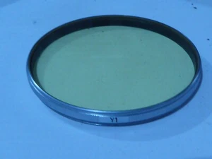 genuine Canon 55mm Y1 YELLOW Filter silver / chrome rim type unmarked - Picture 1 of 3