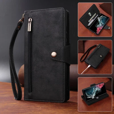 For Samsung Galaxy A22 A32 A34 A52 A53 A54 Zipper Leather Card Wallet Case Cover - Image 1 of 4