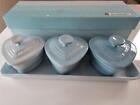 Le Creuset Petite Ramekin D'amour Collection Set of 3 with Lid and Tray Blue