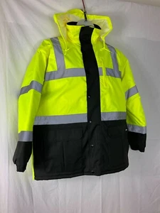 Chaqueta con Capucha Craftsman Alta Visibilidad Trabajo Amarillo Parka Seguridad Trabajo XL NUEVA - Imagen 1 de 15