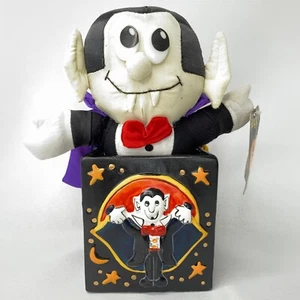 Joelson Industries Dracula Vampire Halloween Goofy Plush 8” Ceramic Candy Bag - Picture 1 of 12