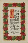 1911 MT Sheahan Arts & Crafts Style Christmas Greeting Postcard Poinsettia Motif