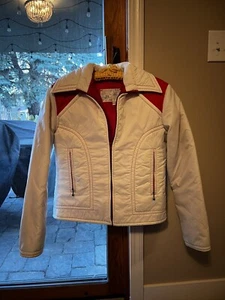 Vintage 70s Swing West Ski Jacket - WHITE AND RED - Picture 1 of 6