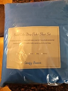 Comfy Breathable And Cooling Sheet Set, Solid Color King deep pocket sheet set - Picture 1 of 2