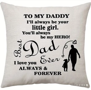 “To My Daddy” Square Linen Novelty Cushion Cover/Dad & Daughter/ Family Gift - Picture 1 of 4