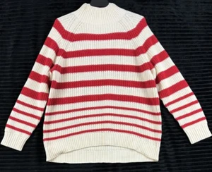 Style & Co Knitted White/ Red Sweater High Neck NWT Size 2X Pull Over - Picture 1 of 7