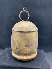 Antique Primitive Handcrafted Ox Cow Iron Brass Bell Old Farm Rivets Hand Forged