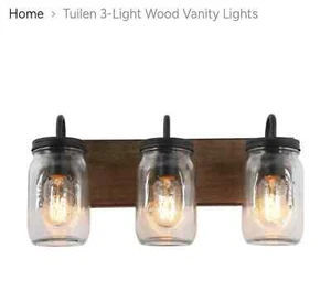 TUILEN ITEM # A03551 3-Light wood Vanity Light - Picture 1 of 4