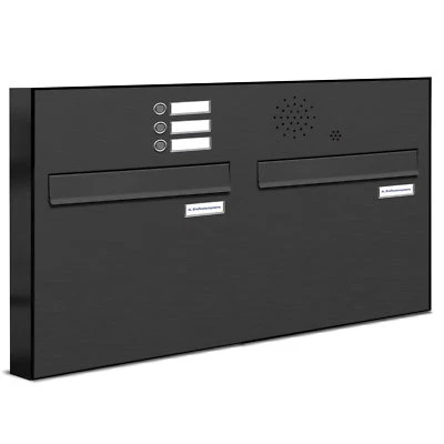 2er Briefkastenanlage für Tür- Zaundurchwurf 3 Klingeln RAL 7016 Anthrazit SP031 - Bild 1 von 4