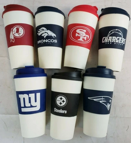 U-PICK NFL Team 16oz Plastic Tumbler Coffee Cup Travel Mug Insulated NoSpill A43 Cover