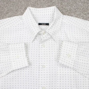 Zanella Harold HBD Shirt Mens XL White Geometric Seersucker Cotton/Rayon L/S - Picture 1 of 14