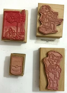 Lot Of 4 Vintage Collectible Assorted Campbell's Soup Wooden Stamps - Picture 1 of 10