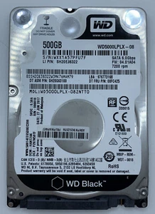 Disco duro portátil WD WD5000LPLX negro 500 GB 2,5 pulgadas SATA HDD 7200 RPM 6Gb/s 32 MB - Imagen 1 de 2