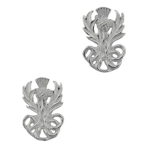 Scottish Thistle Sterling Silver Stud Earrings - Foto 1 di 1
