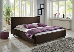 Polsterbett grau braun Größenauswahl Ehebett Doppelbett Einzelbett modern design - Bild 1 von 6