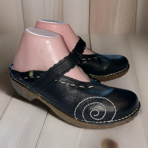 Damen El Naturalista Yggdrasil Mary Jane Clog Schwarz Leder EU 38 US 8 - Bild 1 von 11