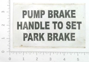 Vintage Brake System Equipment Handle To Set Park Advertising Sticker Decal - Picture 1 of 1