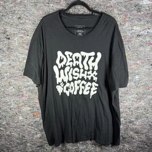 Death Wish Coffee Shirt Mens 3XL Black Graphic Tee Caffeine Humor 100% Cotton - Picture 1 of 9