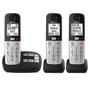 Panasonic KX-TGU433B Cordless Phones With Large Display Big Buttons Caller ID - Zdjęcie 1 z 5