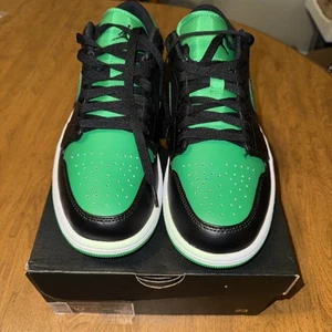 Nike Air Jordan 1 Low Lucky Green Black Men Classic Casual Shoes AJ1 553558-065 - Picture 1 of 9