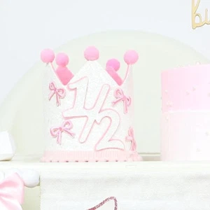 Girls 1/2 Birthday Hat Photo Prop Costume Accessories Ornament Baby Shower 6 - Picture 1 of 7