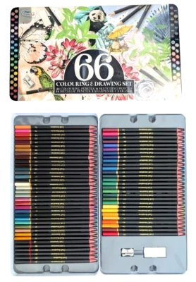 Buntstifte Mal Set 66 teilig Malstifte Farbstifte Farben Zeichenstifte +Zubehör - Bild 1 von 4