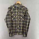 Salt Valley Western Mens Shirt Small Pearl Snap Plaid Button Up Flannel Casual