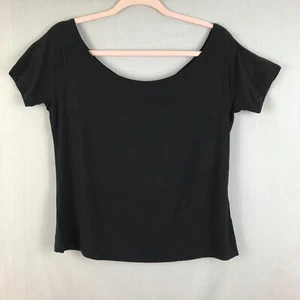 NWT Allegra K Women's Black Short Sleeve Top Size XL Boat Neck Off The Shoulder - Picture 1 of 7