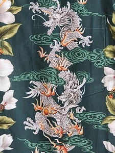 KY's International Fashion mens Cotton Dragon Aloha style Shirt Size Small - Picture 1 of 16