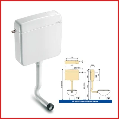 cassetta di scarico wc esterna a zaino Pucci 1 un tasto vaschetta sciacquone - Immagine 1 di 2