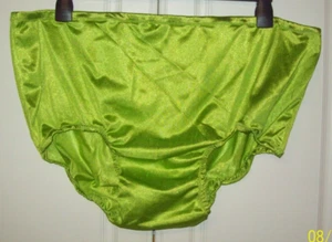 LIME GREEN NYLON TRICOT SEAMLESS BRIEFS Encased Elastics MEN / WOMEN 42-50" 3X - Picture 1 of 1