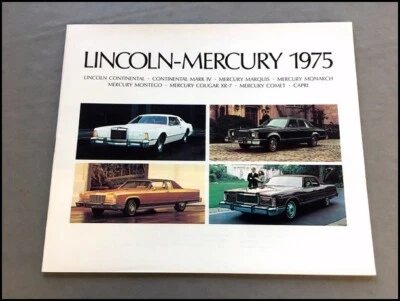 1975 Lincoln Mercury Sales Brochure Catalog Capri Continental Mark IV Marquis Foto 1 de 4
