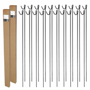 METAL STEEL BARRIER FENCING FENCE PINS STAKES POSTS ROAD PINS 1.25m Pack of 20 - Picture 1 of 5