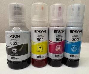 Genuine Epson 502 Ink set of bottles (4 Colors) Ex date From JUN 2026 - 2029 - Picture 1 of 5