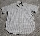 Maurices Shirt Mens Large Button Up Short Sleeve Casual Plaid Adult Beige Blue