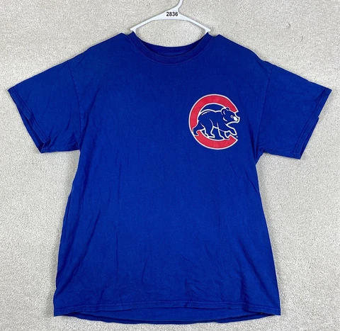 Chicago Cubs Kris Bryant 17 Shirt MLB Adult Size Medium Blue Short Sleeve Shirt Cover