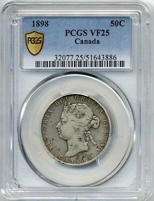 1898 Canada 50 Cent - PCGS VF 25 - Image 1 of 3